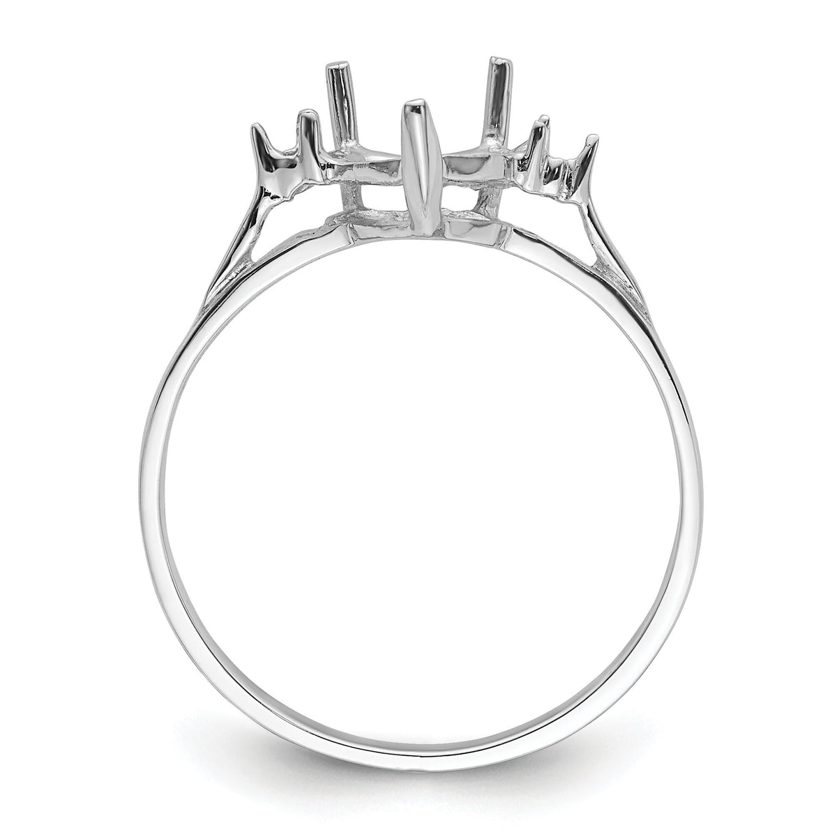 14k White Gold .02ct. Diamond / 7mm Heart Gemstone Ring Mounting-X9681