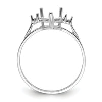 14k White Gold .02ct. Diamond / 7mm Heart Gemstone Ring Mounting-X9681