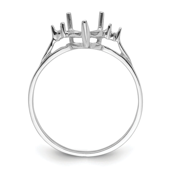 14k White Gold .02ct. Diamond / 7mm Heart Gemstone Ring Mounting-X9681