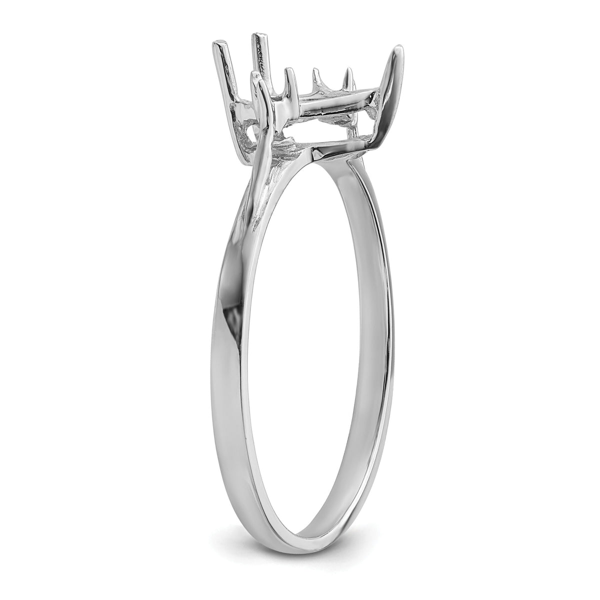 14k White Gold .02ct. Diamond / 7mm Heart Gemstone Ring Mounting-X9681