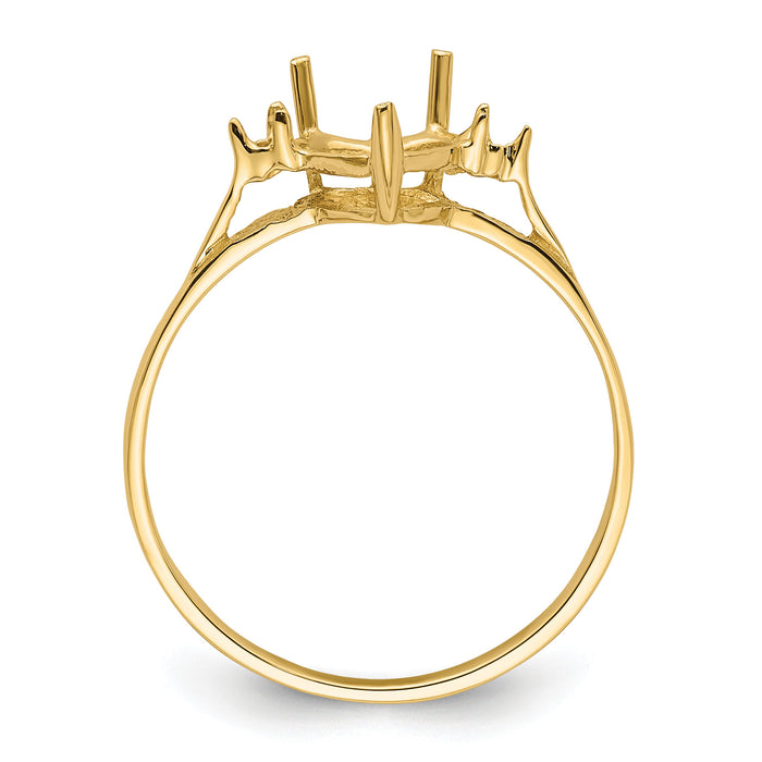 14k Polished 7mm Heart Gemstone Ring Mounting-X9682