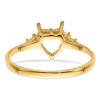 14k Polished 7mm Heart Gemstone Ring Mounting-X9682