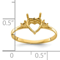 14k Polished 7mm Heart Gemstone Ring Mounting-X9682
