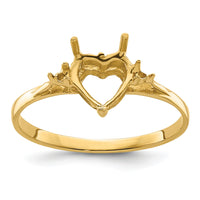 14k Polished 7mm Heart Gemstone Ring Mounting-X9682