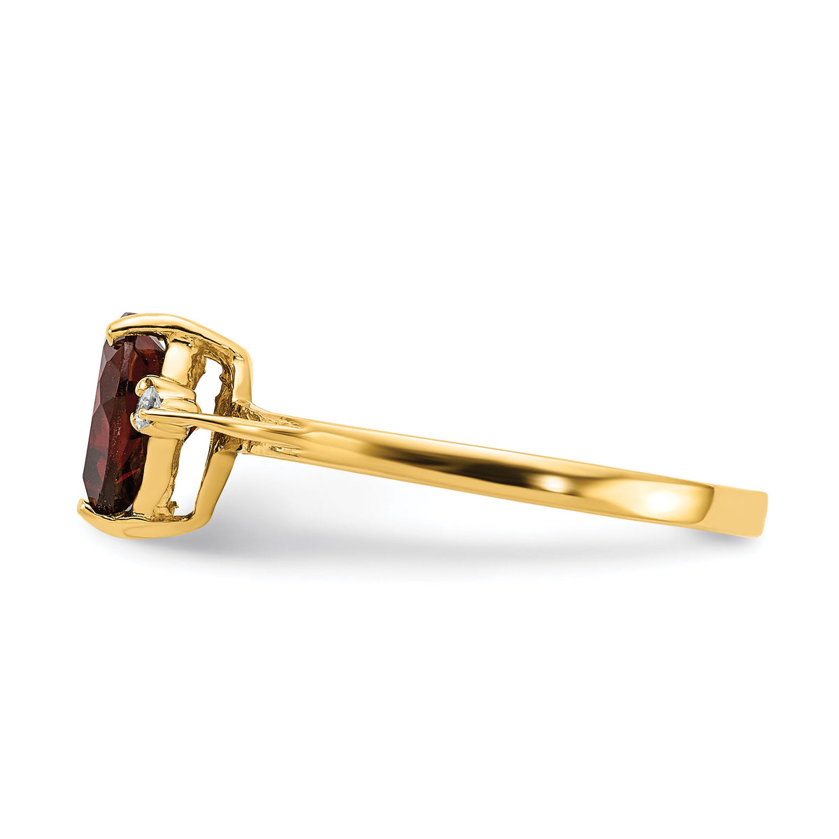 14k 7mm Heart Garnet AA Diamond ring-X9682GA/AA