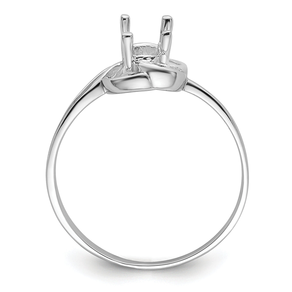 14k White Gold Polished 7x5 Oval Gemstone Ring Mounting-X9683