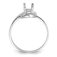 14k White Gold Polished 7x5 Oval Gemstone Ring Mounting-X9683
