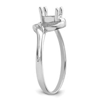 14k White Gold Polished 7x5 Oval Gemstone Ring Mounting-X9683