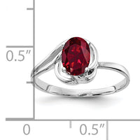 14k White Gold 7x5mm Oval Created Ruby ring-X9683CR