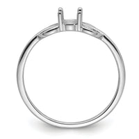 14k White Gold Polished 6x4 Oval Gemstone Ring Mounting-X9687