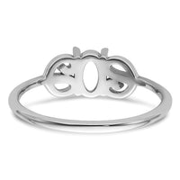 14k White Gold Polished 6x4 Oval Gemstone Ring Mounting-X9687