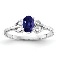 14k White Gold 6x4mm Oval Sapphire ring-X9687S