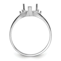 14k White Gold Polished .03ct. Diamond & 6mm Heart Gemstone Ring Mounting-X9701