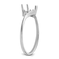 14k White Gold Polished .03ct. Diamond & 6mm Heart Gemstone Ring Mounting-X9701