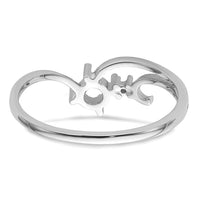 14k White Gold Polished .01ct. Diamond & 4mm Round Gemstone Ring Mounting-X9705