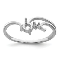 14k White Gold Polished .01ct. Diamond & 4mm Round Gemstone Ring Mounting-X9705