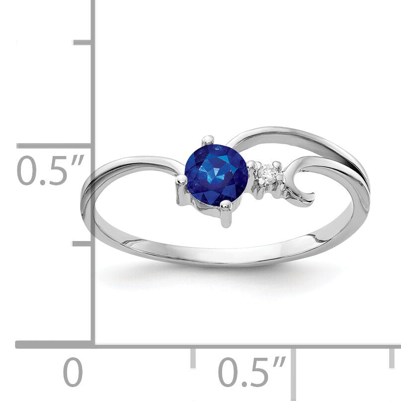 14k White Gold 4mm Sapphire AA Diamond ring-X9705S/AA