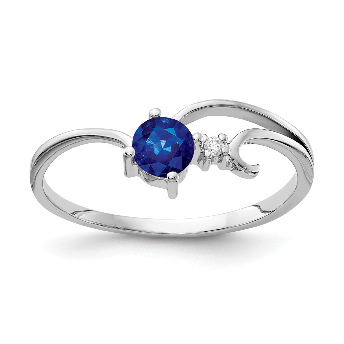 14k White Gold 4mm Sapphire AA Diamond ring-X9705S/AA
