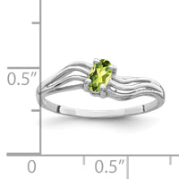 14k White Gold 5x3mm Oval Peridot ring-X9707PE