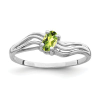 14k White Gold 5x3mm Oval Peridot ring-X9707PE