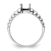 14k White Gold Polished 5x3 Oval Gemstone Ring Mounting-X9711