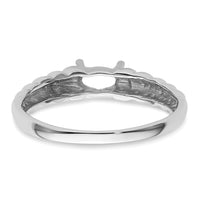 14k White Gold Polished 5x3 Oval Gemstone Ring Mounting-X9711
