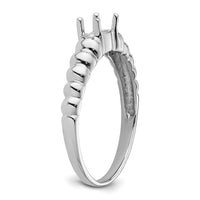 14k White Gold Polished 5x3 Oval Gemstone Ring Mounting-X9711