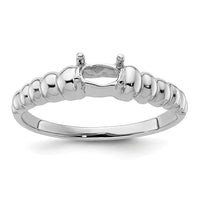 14k White Gold Polished 5x3 Oval Gemstone Ring Mounting-X9711