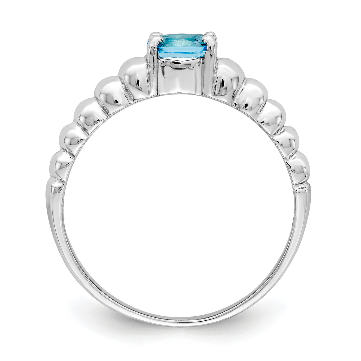 14k White Gold Blue Topaz Ring-X9711BT