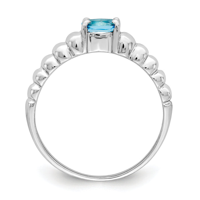 14k White Gold Blue Topaz Ring-X9711BT