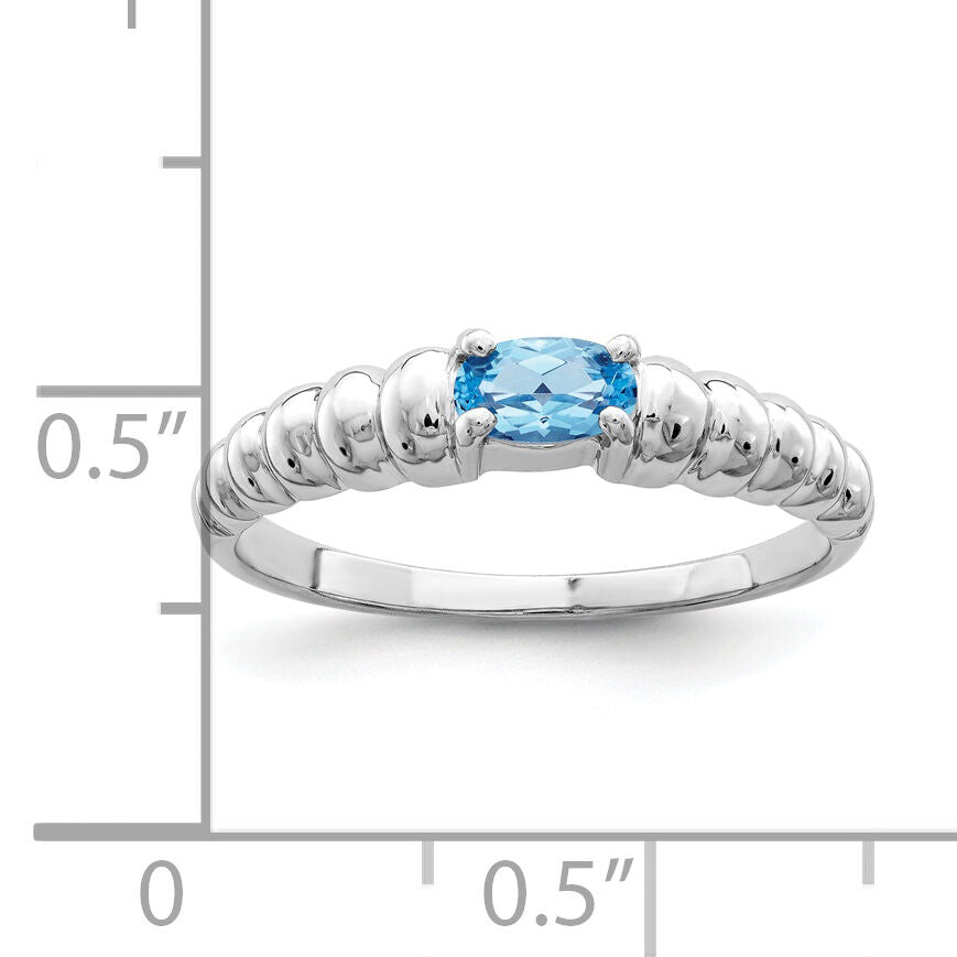 14k White Gold Blue Topaz Ring-X9711BT