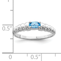 14k White Gold Blue Topaz Ring-X9711BT