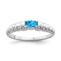 14k White Gold Blue Topaz Ring-X9711BT