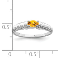 14k White Gold 5x3mm Oval Citrine ring-X9711CI