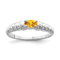 14k White Gold 5x3mm Oval Citrine ring-X9711CI