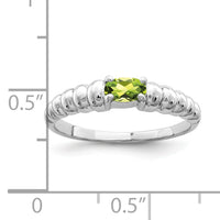 14k White Gold 5x3mm Oval Peridot ring-X9711PE