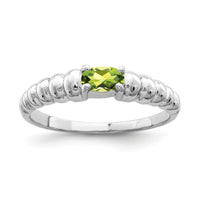 14k White Gold 5x3mm Oval Peridot ring-X9711PE