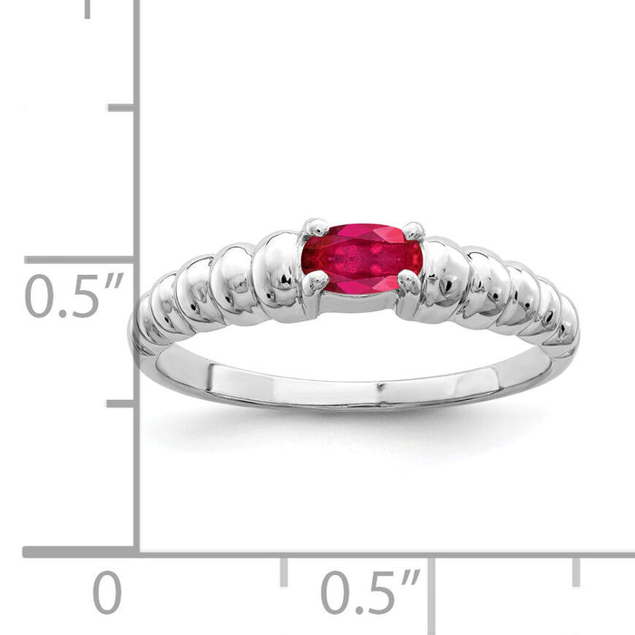 14k White Gold 5x3mm Oval Ruby ring-X9711R