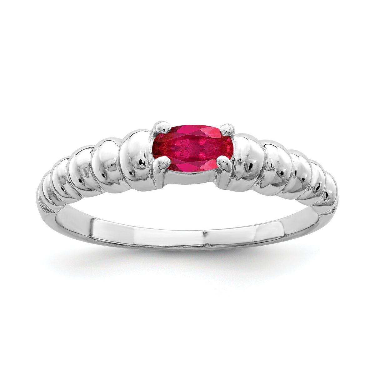 14k White Gold 5x3mm Oval Ruby ring-X9711R