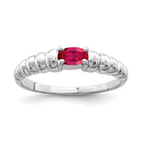 14k White Gold 5x3mm Oval Ruby ring-X9711R