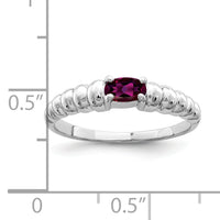 14k White Gold 5x3mm Oval Rhodolite Garnet ring-X9711RG