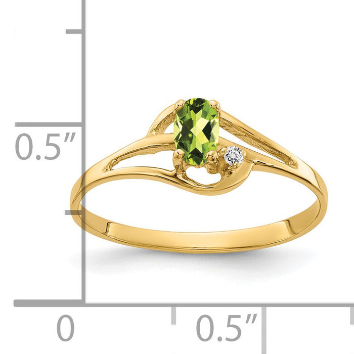 14k Peridot Diamond Ring-X9712PE/AA