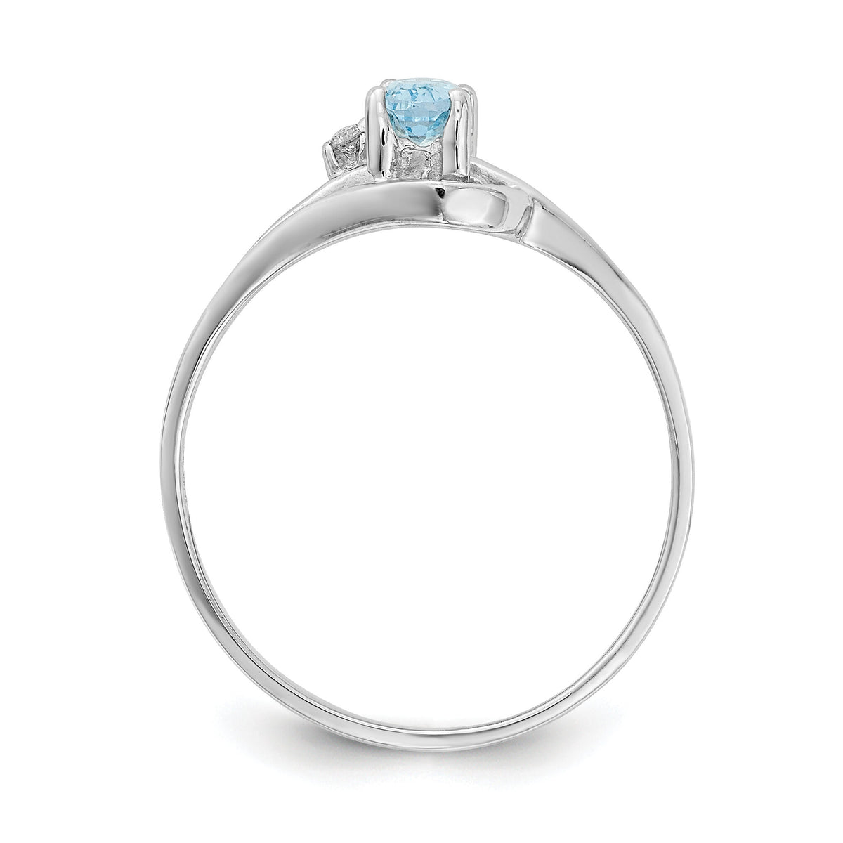 14k White Gold Blue Topaz Diamond Ring-X9713BT/AA