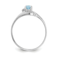14k White Gold Blue Topaz Diamond Ring-X9713BT/AA