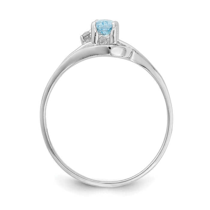 14k White Gold Blue Topaz Diamond Ring-X9713BT/AA