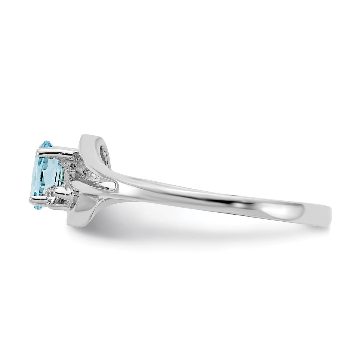 14k White Gold Blue Topaz Diamond Ring-X9713BT/AA