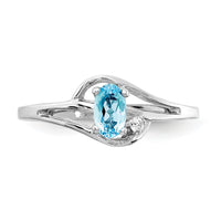 14k White Gold Blue Topaz Diamond Ring-X9713BT/AA
