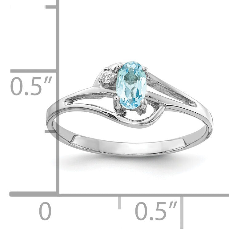 14k White Gold Blue Topaz Diamond Ring-X9713BT/AA