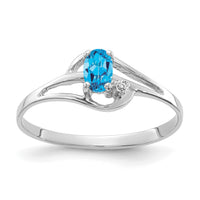 14k White Gold Blue Topaz Diamond Ring-X9713BT/AA