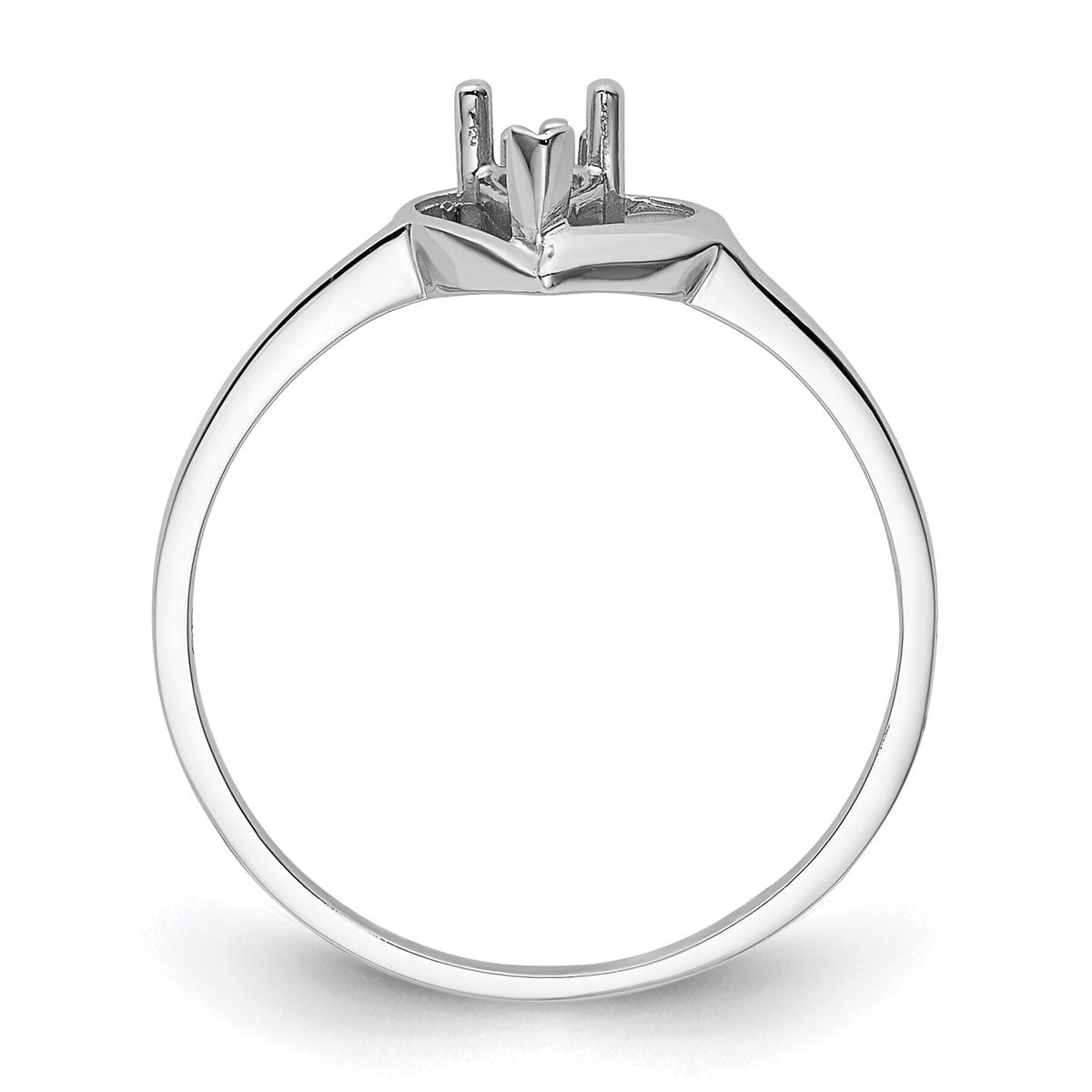 14k White Gold Polished .02ct. Diamond & 5x3 Pear Gemstone Ring Mounting-X9715